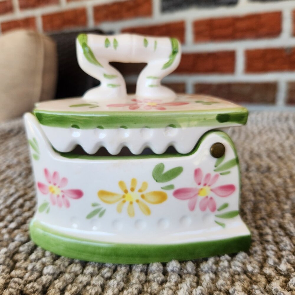 Vintage Iron Shaped Trinket Box
